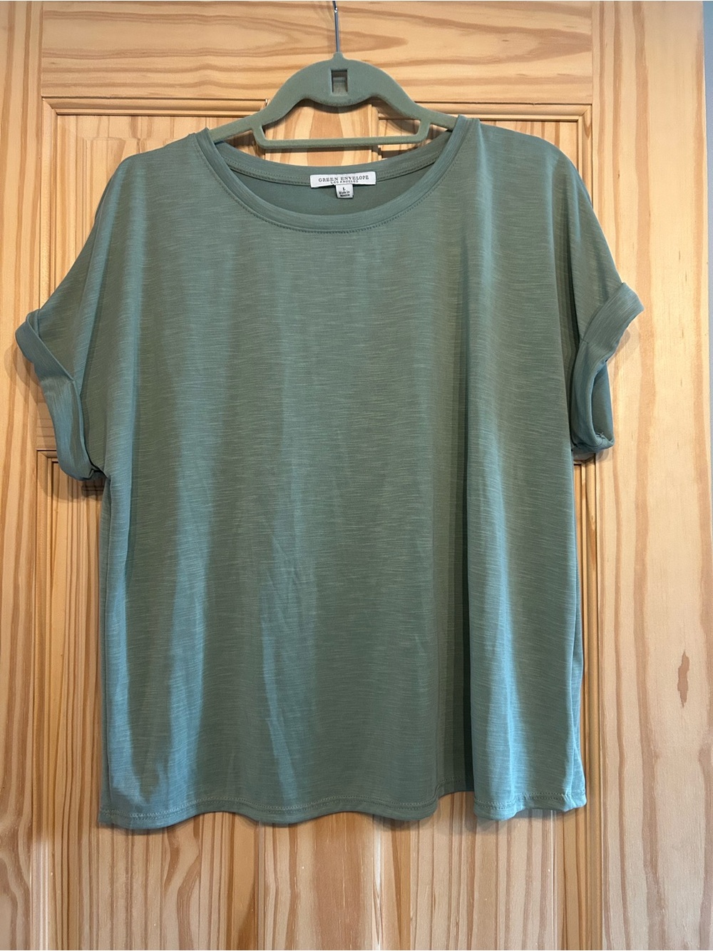 Green Envelope Los Angeles - Size L - Sage / Dusty Moss Green Dolman Tee